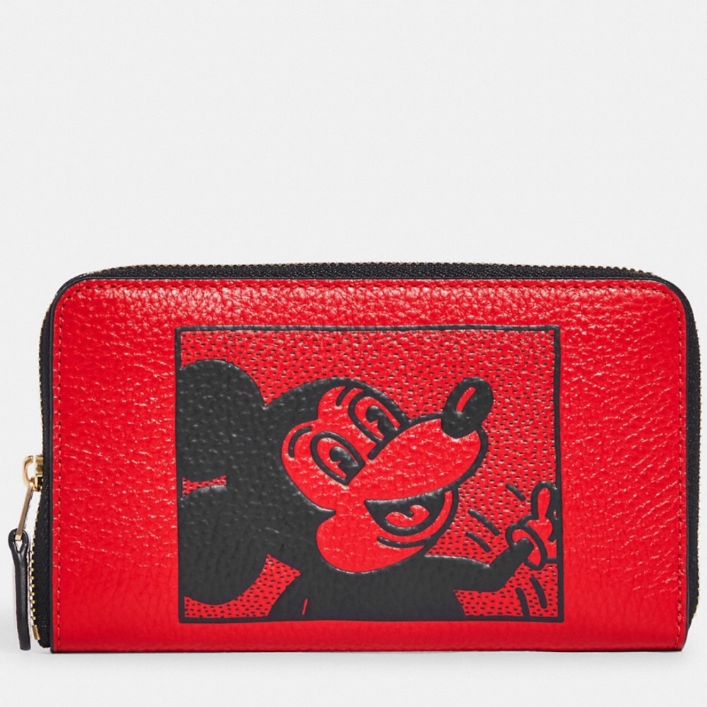 Disney Mickey Mouse X Keith Haring Medium Id Zip Wallet